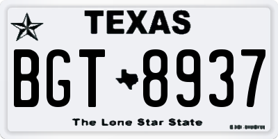 TX license plate BGT8937