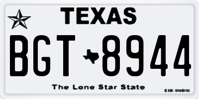 TX license plate BGT8944