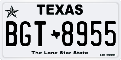 TX license plate BGT8955