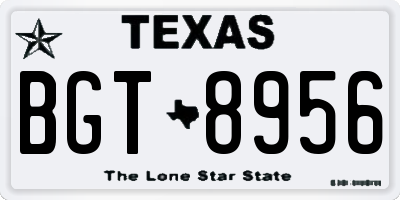 TX license plate BGT8956