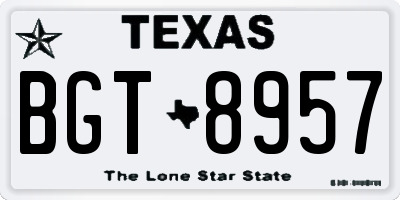 TX license plate BGT8957