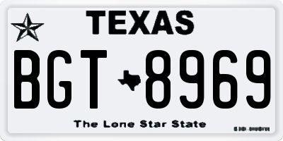 TX license plate BGT8969