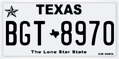TX license plate BGT8970