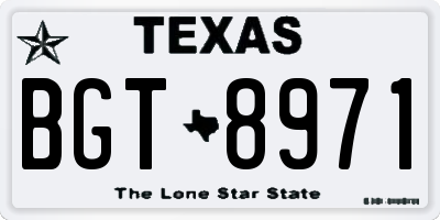 TX license plate BGT8971