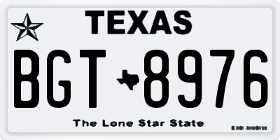 TX license plate BGT8976