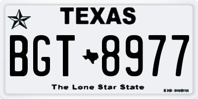 TX license plate BGT8977