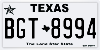TX license plate BGT8994