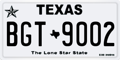 TX license plate BGT9002