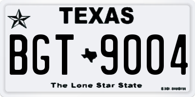 TX license plate BGT9004