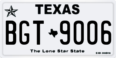 TX license plate BGT9006