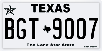 TX license plate BGT9007