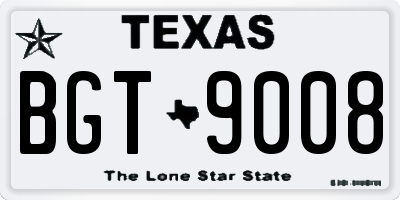TX license plate BGT9008