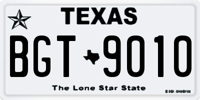 TX license plate BGT9010