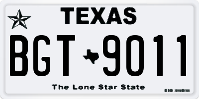 TX license plate BGT9011