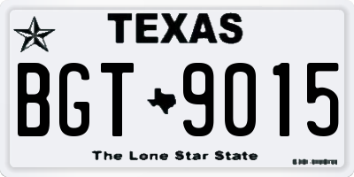TX license plate BGT9015