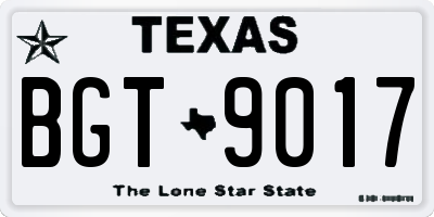 TX license plate BGT9017