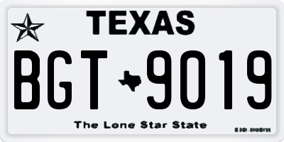 TX license plate BGT9019