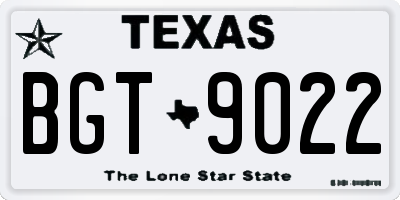 TX license plate BGT9022