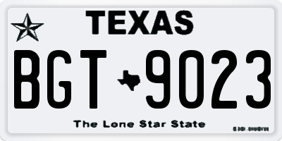 TX license plate BGT9023