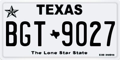 TX license plate BGT9027