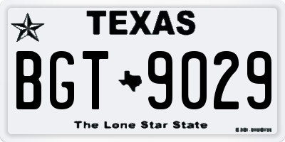 TX license plate BGT9029
