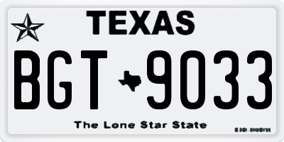 TX license plate BGT9033