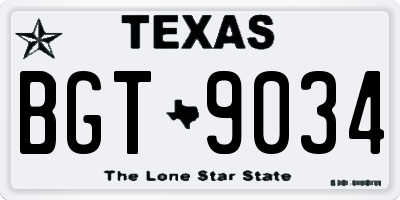 TX license plate BGT9034