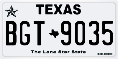 TX license plate BGT9035
