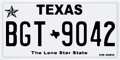 TX license plate BGT9042