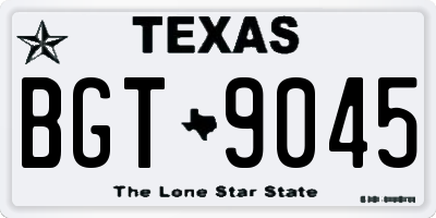 TX license plate BGT9045