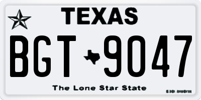 TX license plate BGT9047