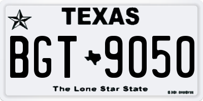 TX license plate BGT9050