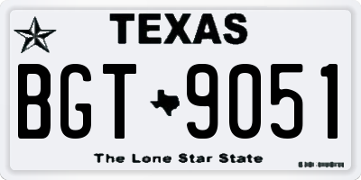 TX license plate BGT9051