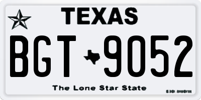 TX license plate BGT9052