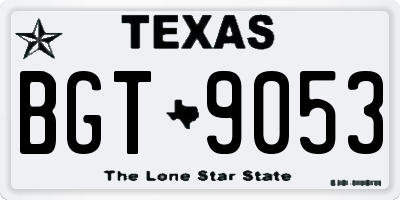 TX license plate BGT9053