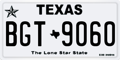 TX license plate BGT9060