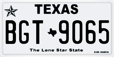 TX license plate BGT9065