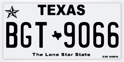 TX license plate BGT9066