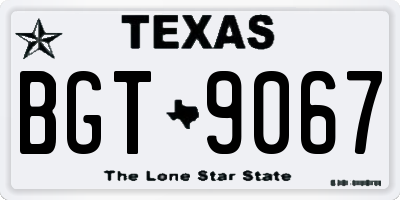 TX license plate BGT9067