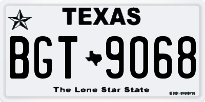 TX license plate BGT9068