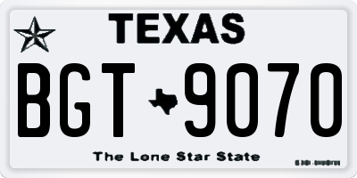 TX license plate BGT9070