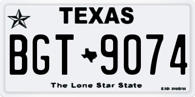 TX license plate BGT9074