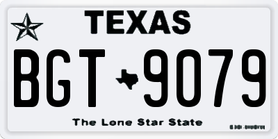 TX license plate BGT9079