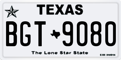 TX license plate BGT9080