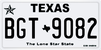 TX license plate BGT9082