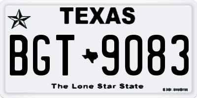 TX license plate BGT9083