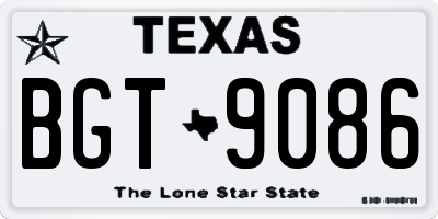 TX license plate BGT9086