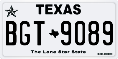 TX license plate BGT9089