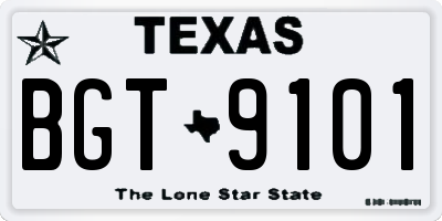 TX license plate BGT9101