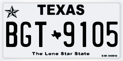 TX license plate BGT9105